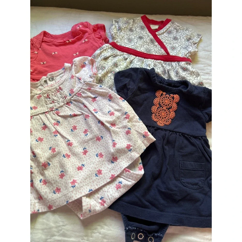 Collection Baby Girl Dress Lot 3 Months Bodysuit Play Dresses 4pc